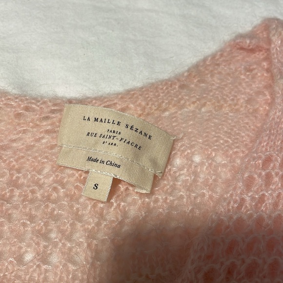 SEZANE Alanis Jumper Cardigan in Rosy Beige Small - Picture 4 of 5